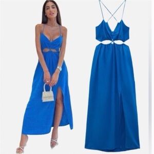 Zara Vibrant Blue Backless Dress